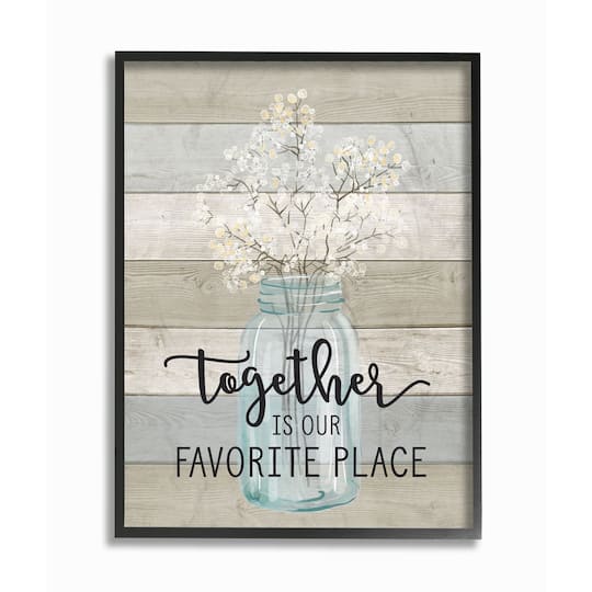 Stupell Industries Together Is Our Favorite Place Black Framed Wall Art
